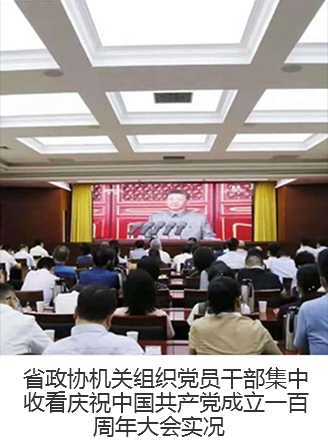 省政协机关组织党员干部集中收看庆祝中国共产党成立一百周年大会实况